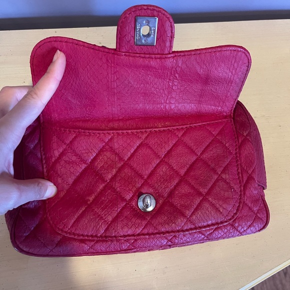 SOLD Chanel Python Quilt Flap and Zipper Medium Size Bag - Picture 10 of 11